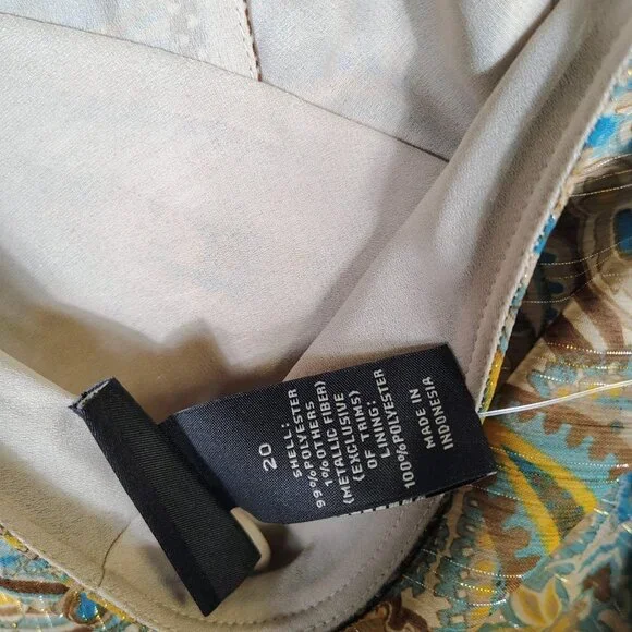 Lane Bryant Top Womens 20 Brown Paisley Halter Neck Blouse Y2K Retro Boho NWT - Picture 10 of 12